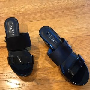 Lauren Ralph Lauren Rhianna Black Wedge Size 6.5B